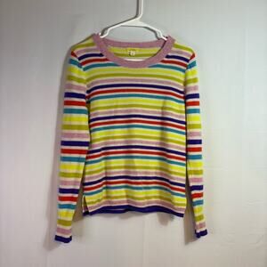 J. Crew Colorful Striped Cashmere Kid’s Sweater Size Medium B0024